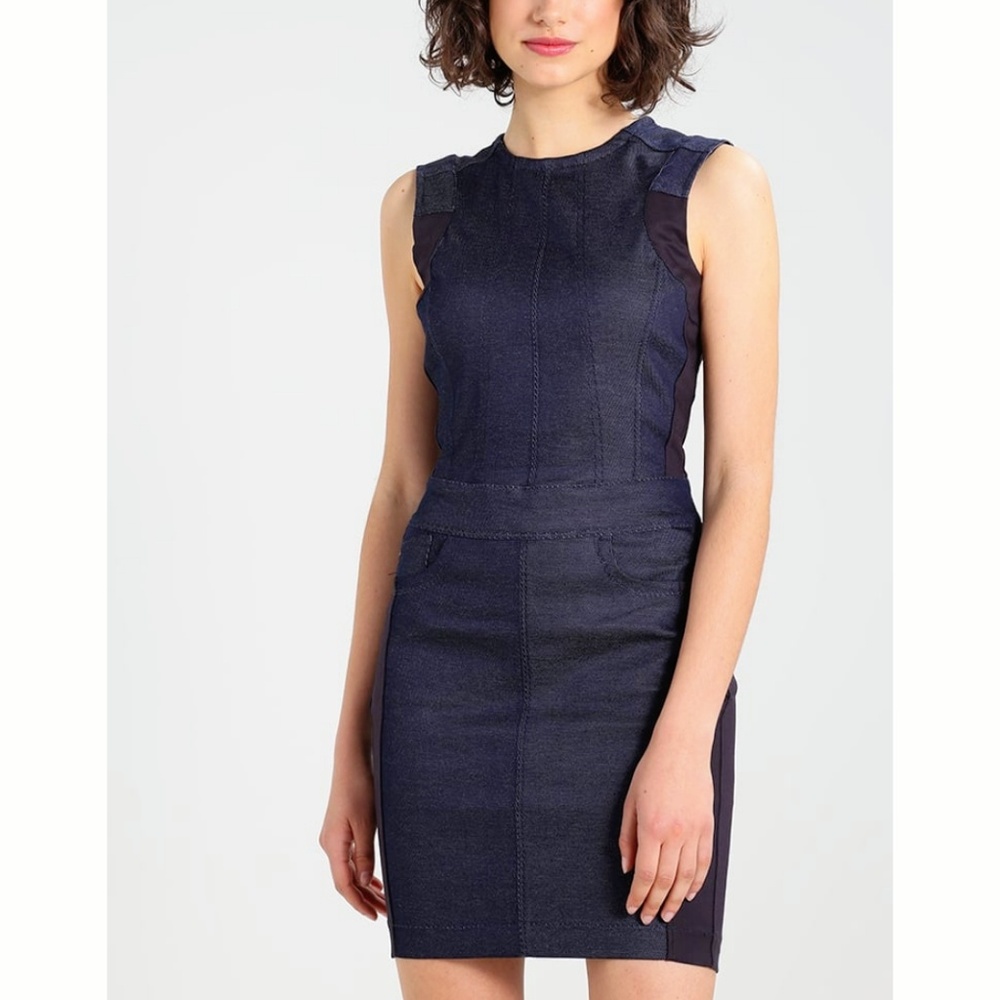 🆕NWT G-Star Lynn Pm Navy Slim Dress - Denim Raw
